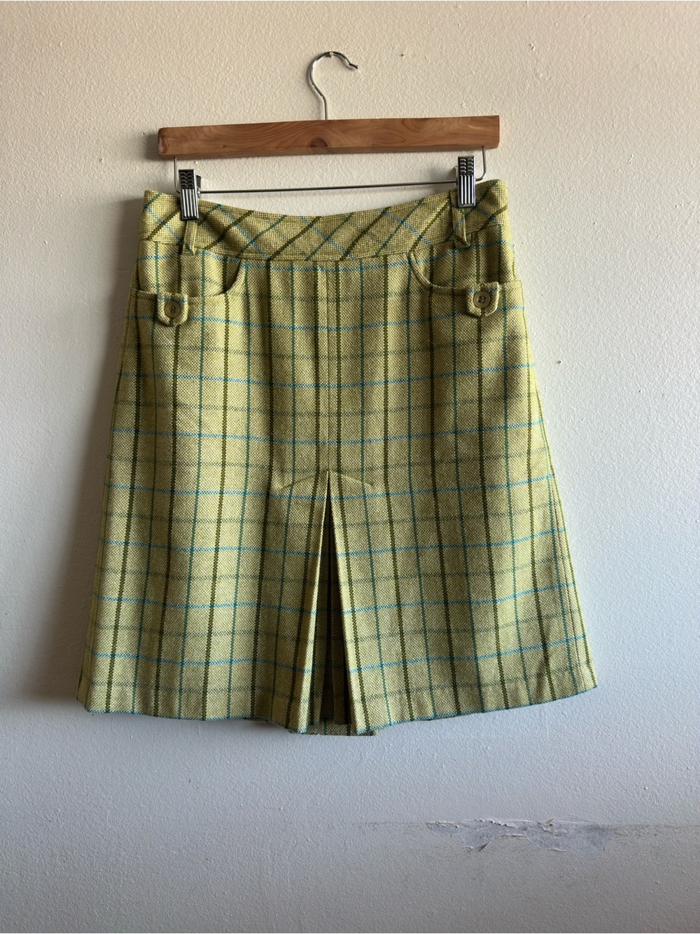 LOFT Ann Taylor Plaid A-Line wool blended Skirt Size 4